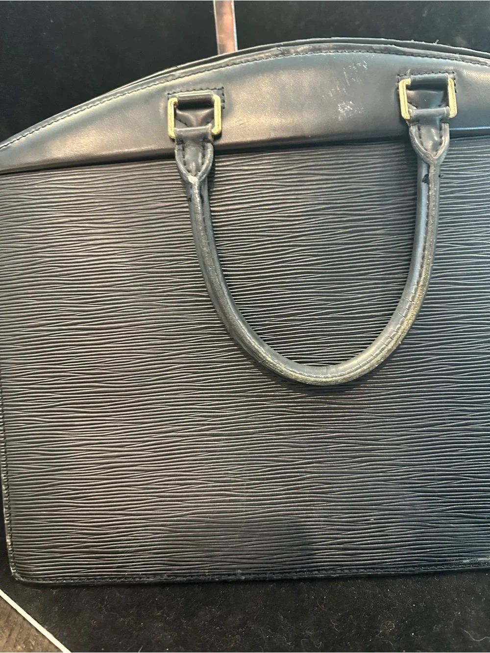 Louis Vuitton #246 Black Epi Leather Briefcase with Top Handles PROJECT BAG